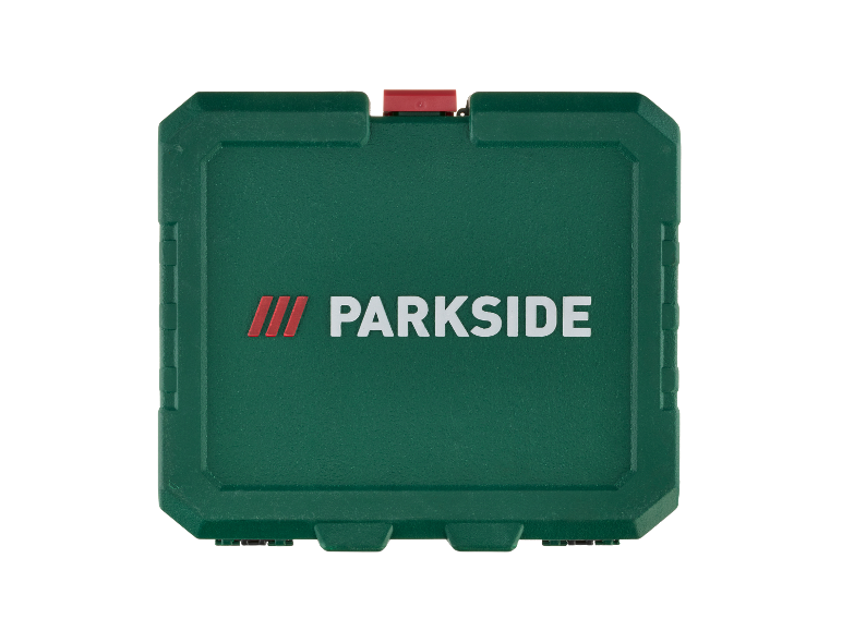 Zelená krabička s nářadím Parkside.