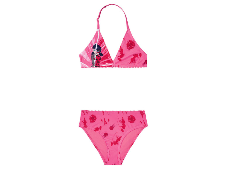 Růžový bikiniový set s potiskem Ladybugu.