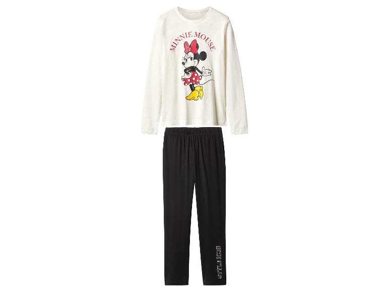 Pyžamový set Minnie Mouse s dlouhým rukávem a černými kalhotami