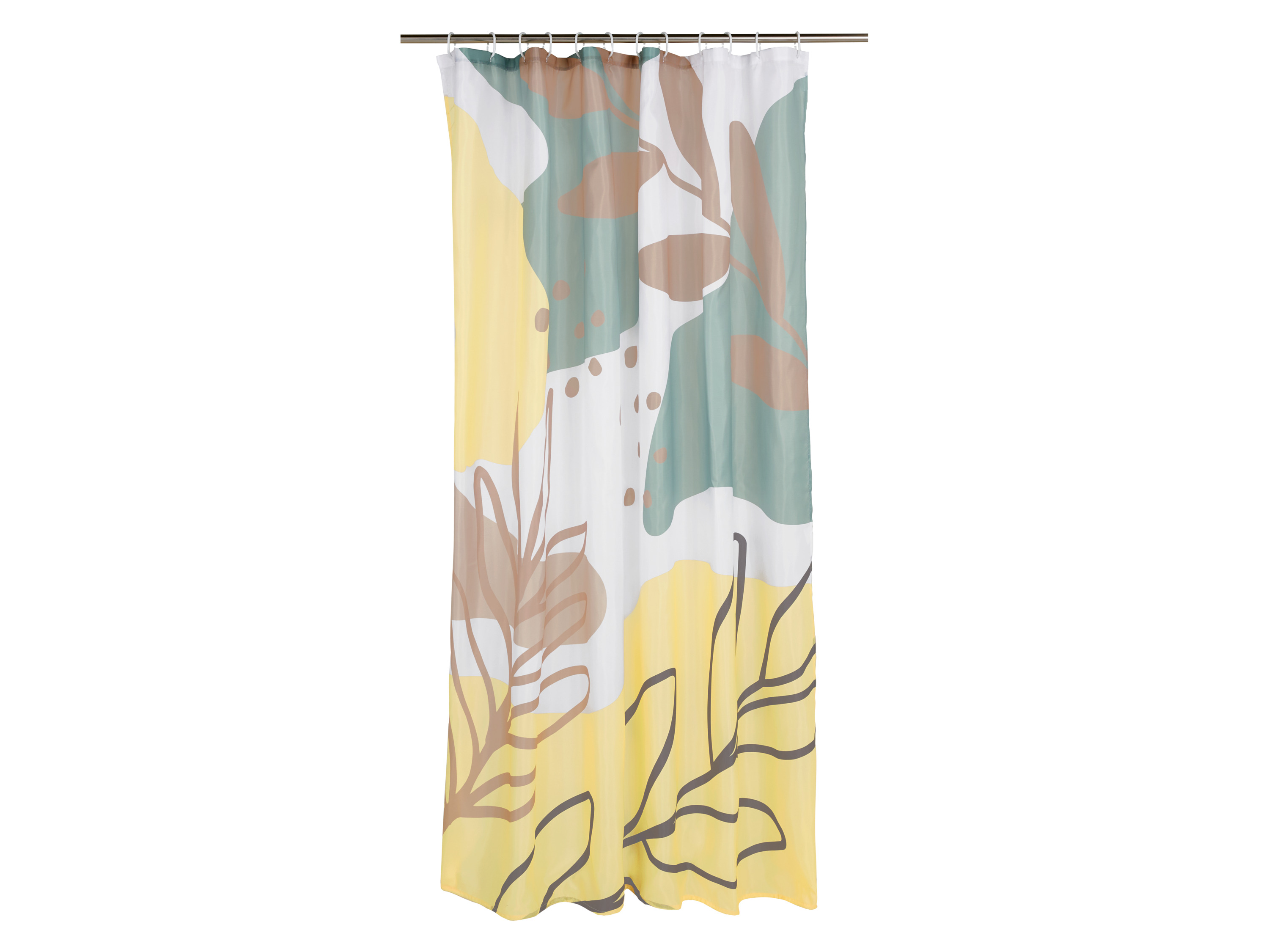 Livarno® Sprchový závěs, 180 x 200 cm (bílá/zelená/béžová)