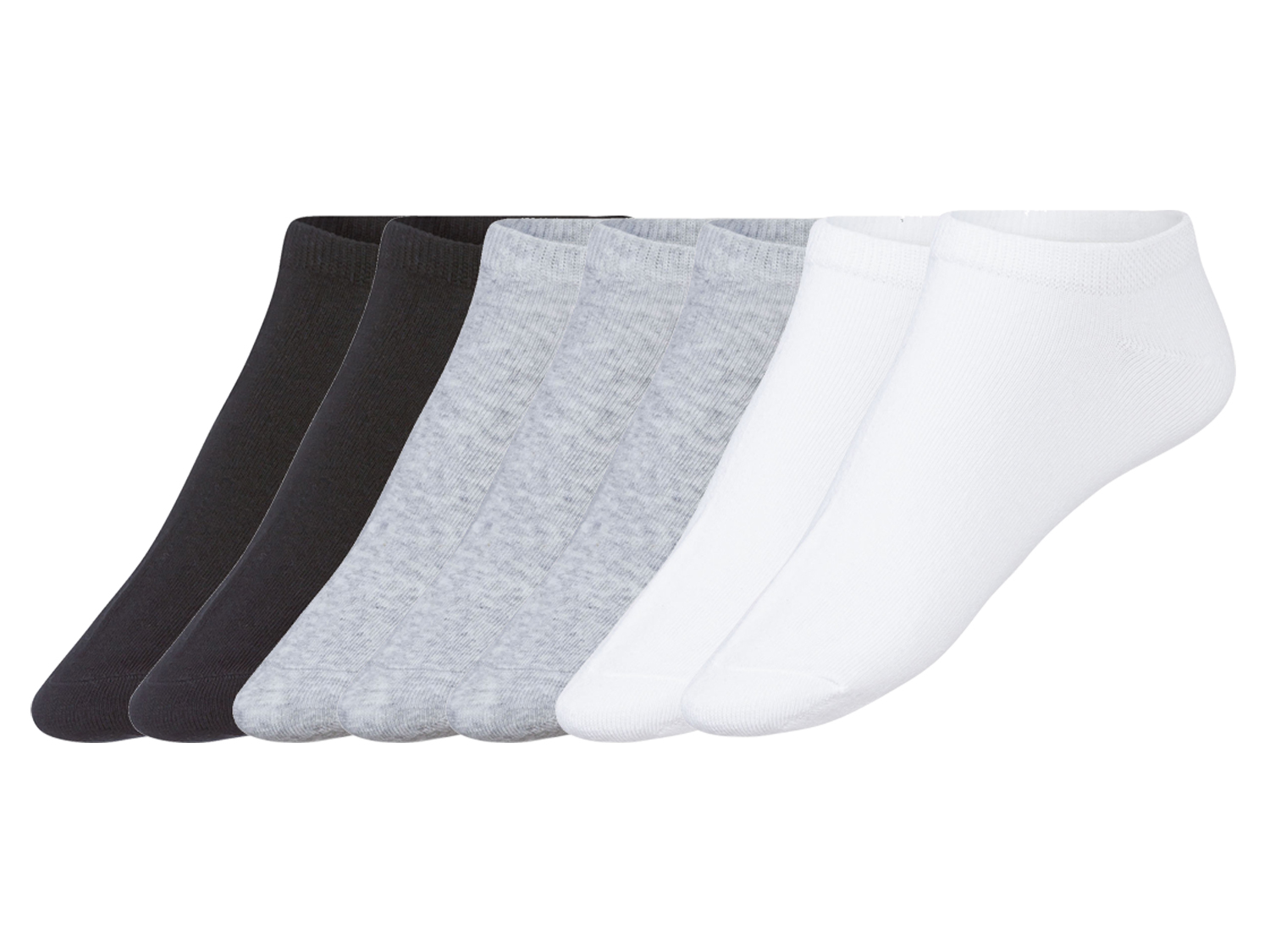 esmara® Dámské nízké ponožky, 7 párů (35/38, bílá/šedá/černá)