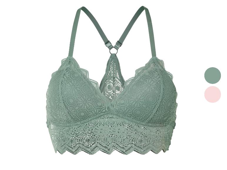 Zelená krajková bralette podprsenka.