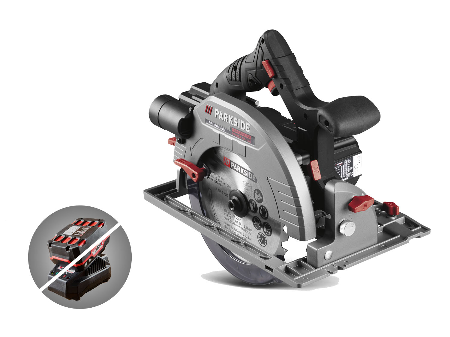 PARKSIDE PERFORMANCE® Aku ruční okružní pila PPHKSA 40-Li A1 – bez akumulátoru a nabíječky