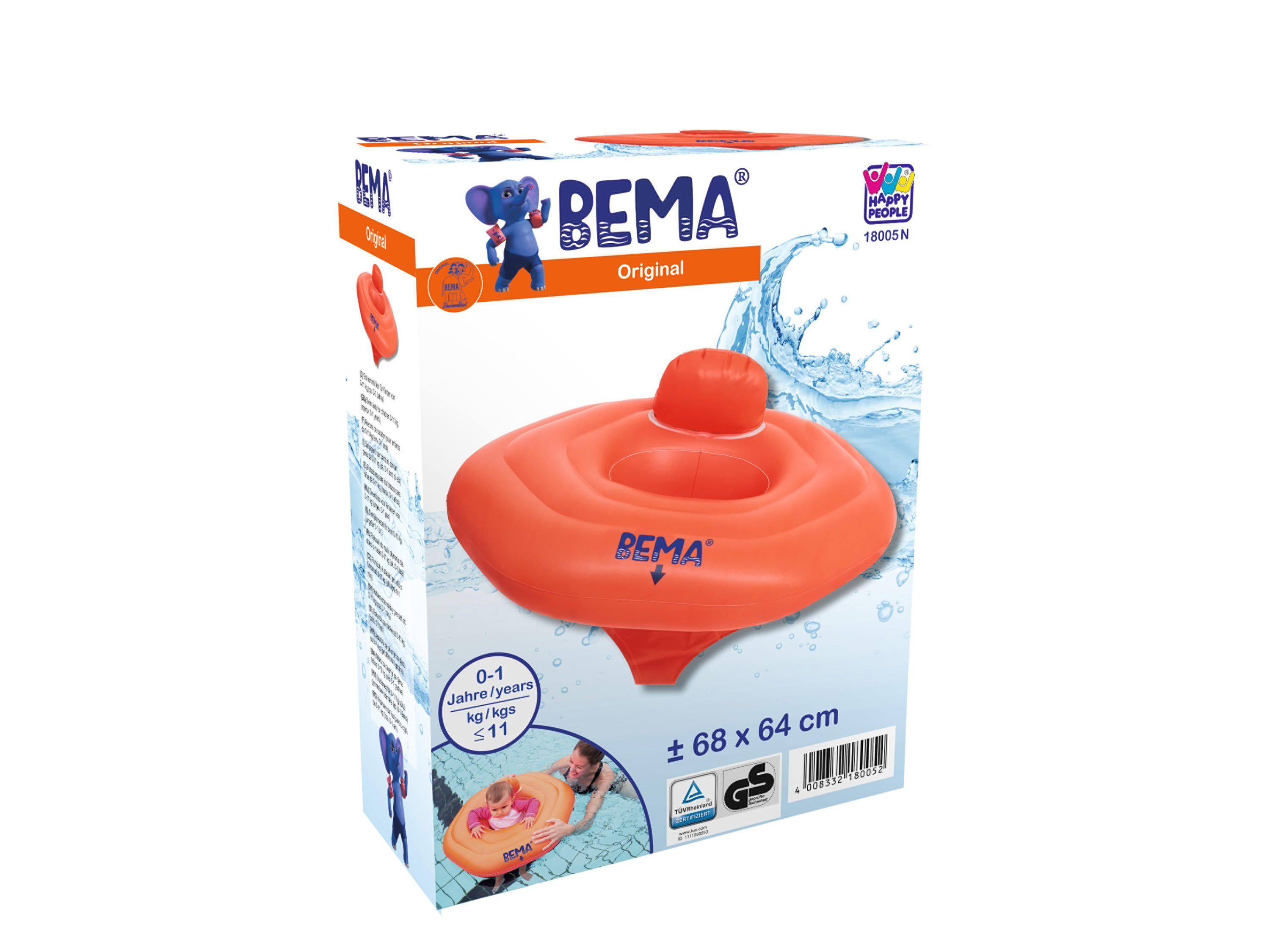 Bema® Dětská sedačka do vody / Plavecké rukávky (18005, pro děti do cca 11 kg, 68 x 64 cm)