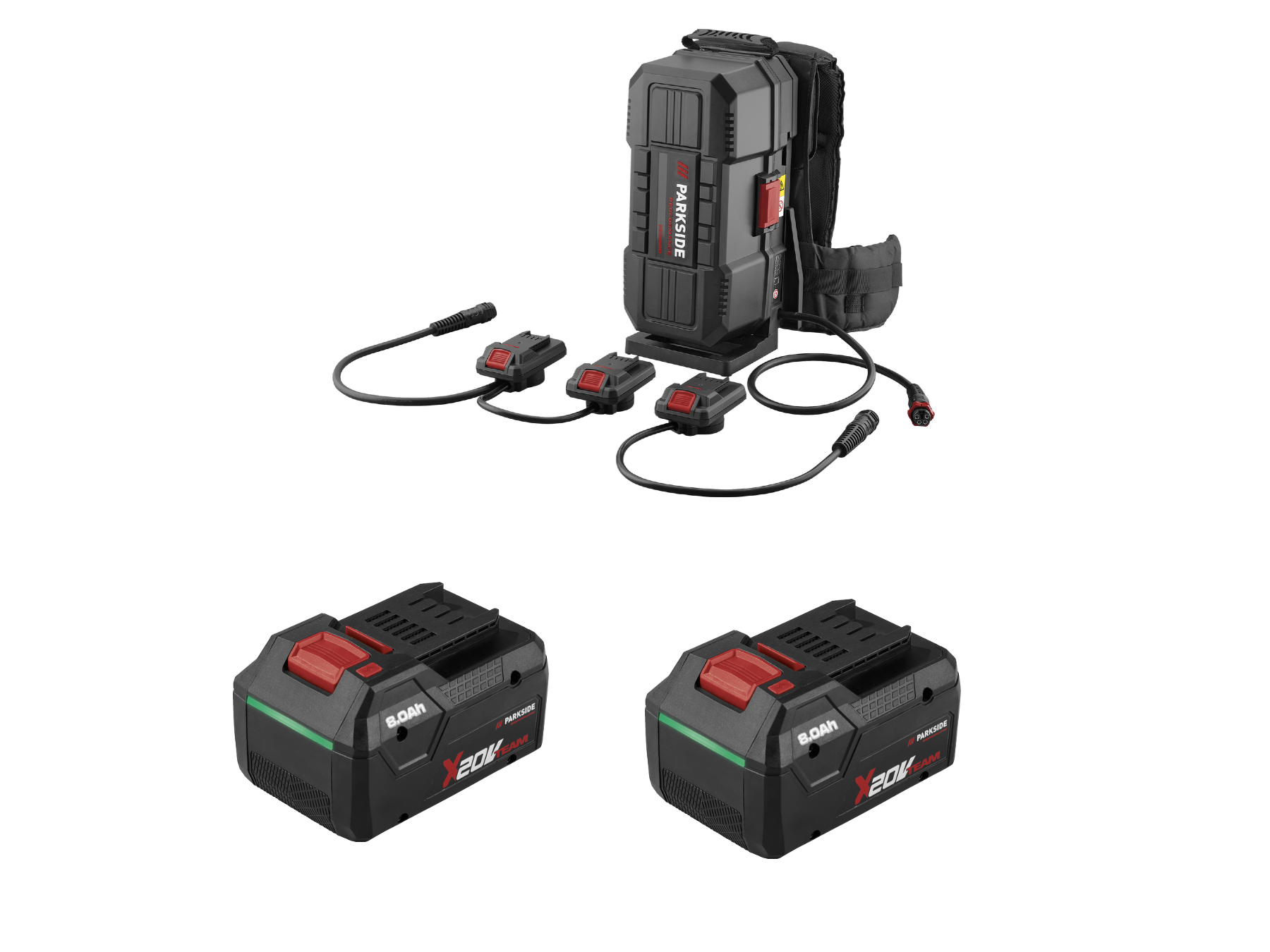 Parkside Performance® Nabíjecí batoh na akumulátory Ppra 20 A1, 2x Smart 8 Ah