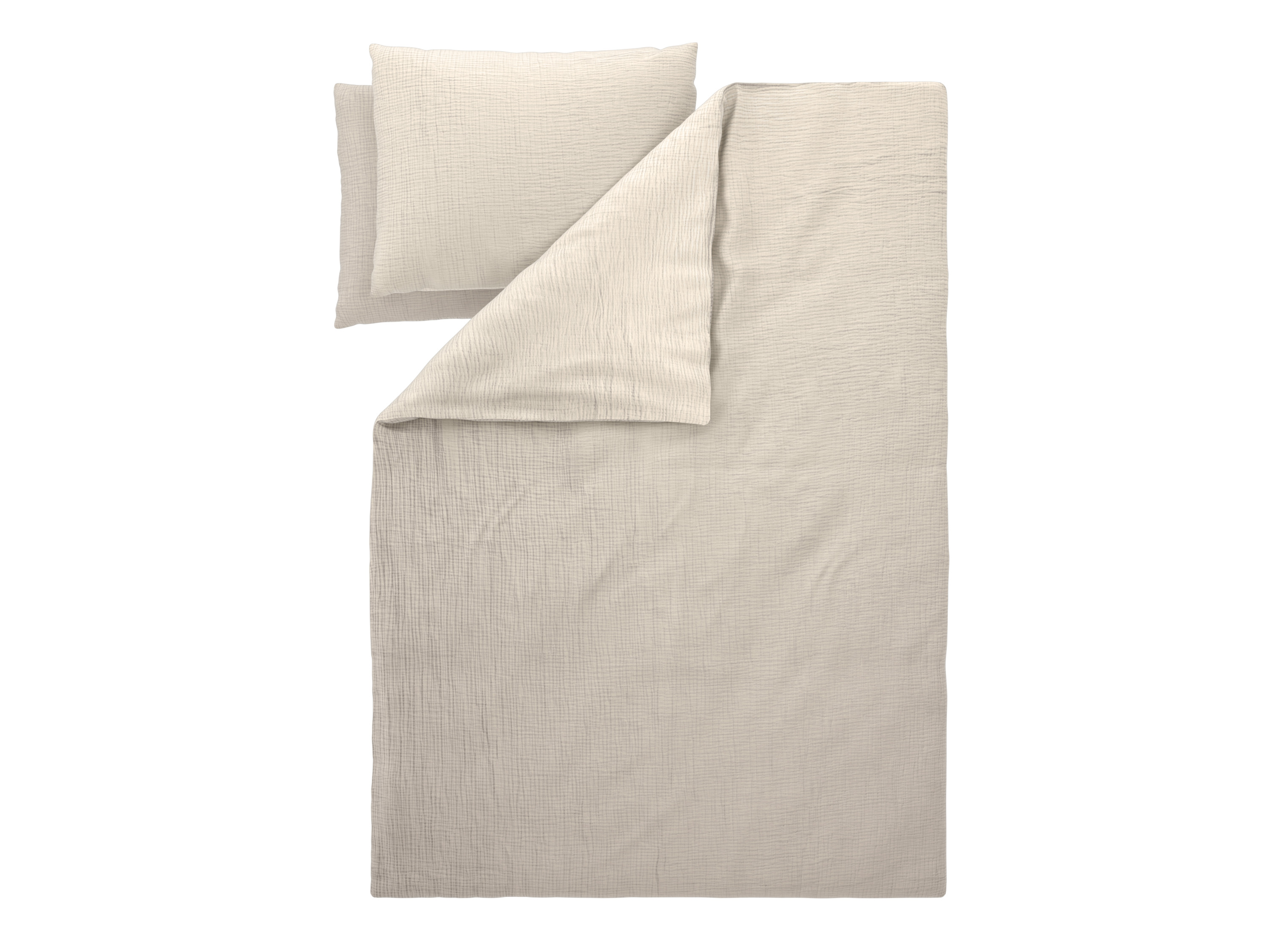Livarno® Mušelínové ložní povlečení, 240 x 220 cm, 70 x 90 cm (béžová)