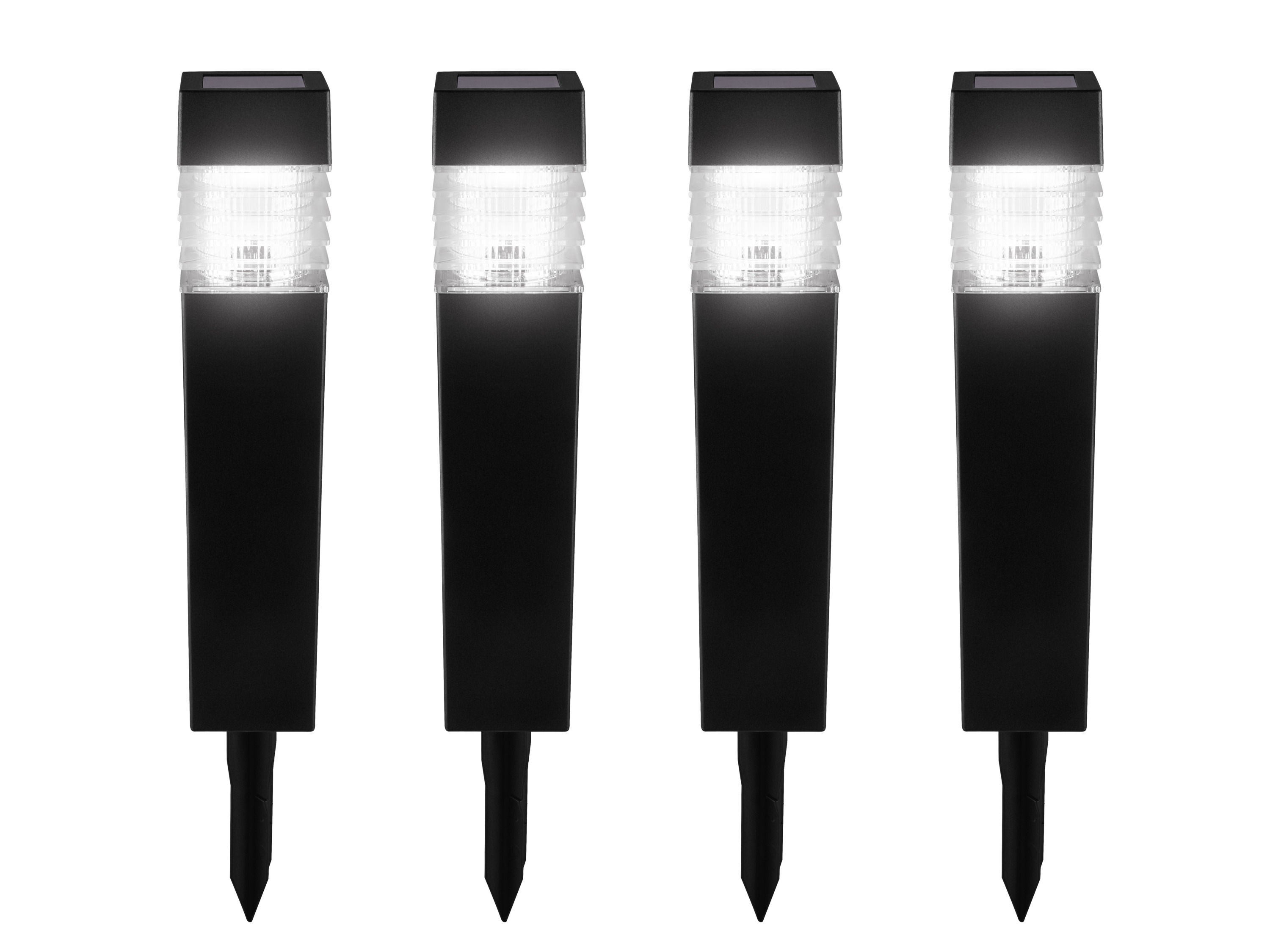 Livarno® Solární LED svítidlo, 4dílná sada (obdélník)