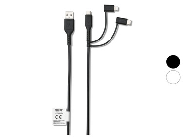 TRONIC Datový a nabíjecí kabel 3 v 1, USB-C, Lightning, micro USB