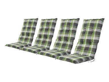 Sada potahů na křeslo Valencia/Miami, 120 x 50 x 8 cm, 4dílná, kostky/zelená