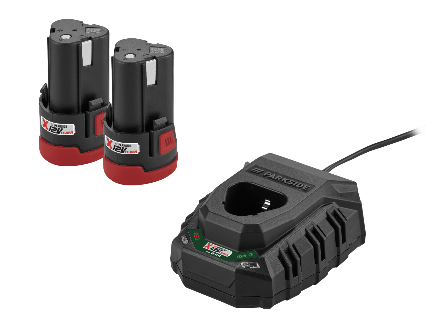 Parkside® Sada akumulátorů 2x 2 Ah Papk 12 A4 + nabíječka Plgk 12 A3