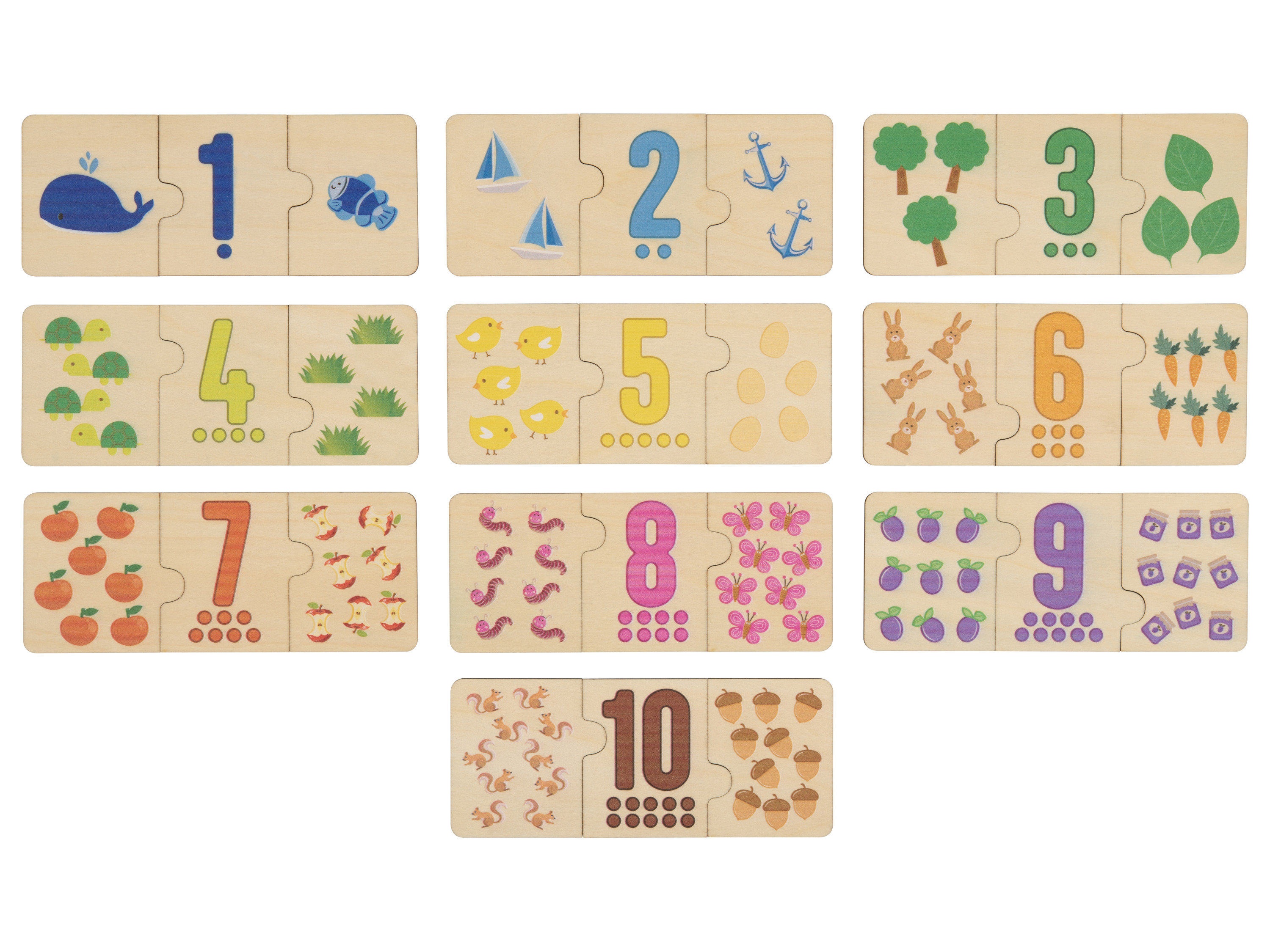 Lupilu® Dřevěné puzzle (puzzle s čísly)