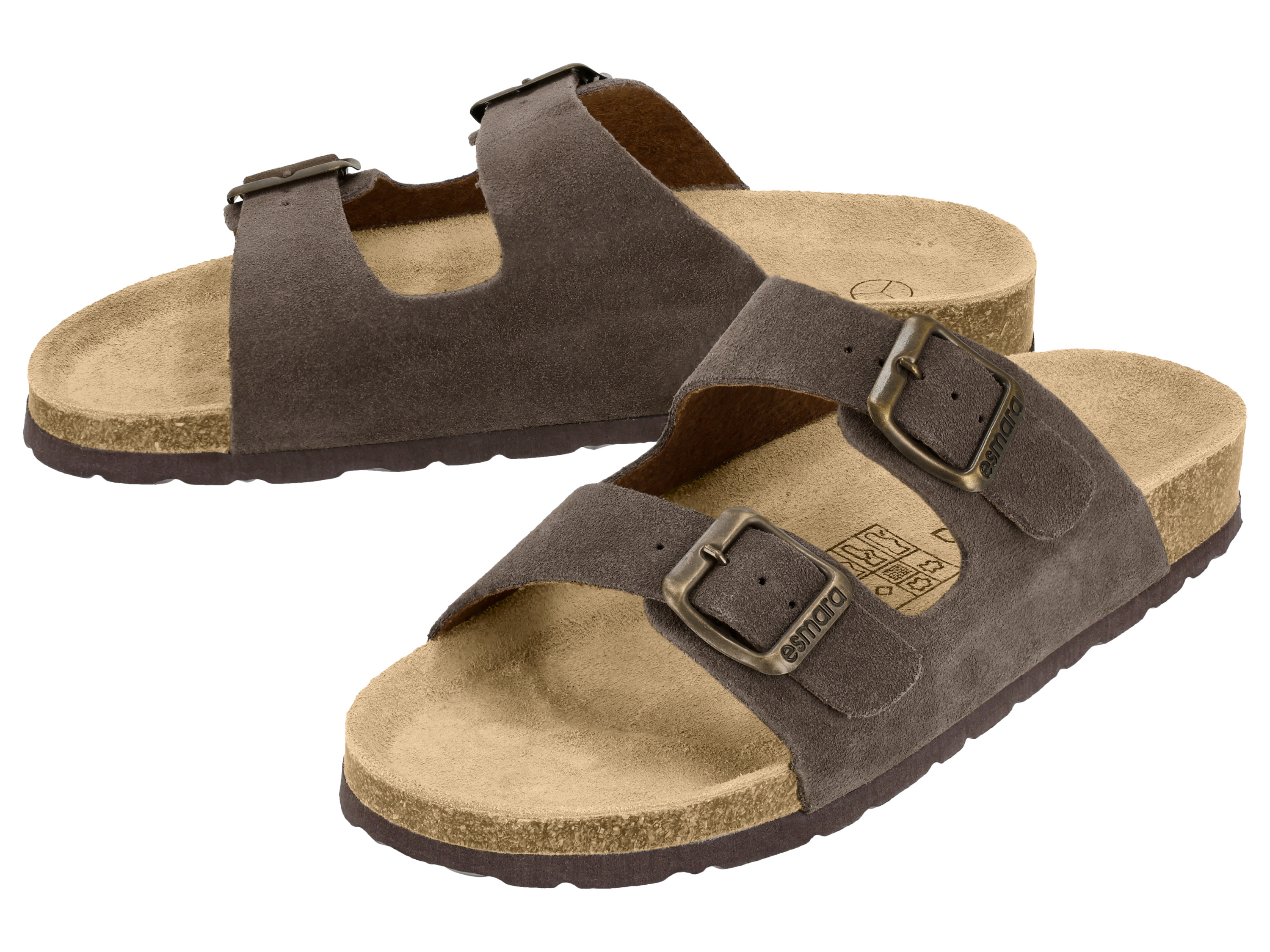 esmara® Dámské kožené pantofle (hnědá, 40)