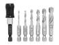 Sada 6 vrtáků s různými průměry, včetně magnetické držáku bitů.