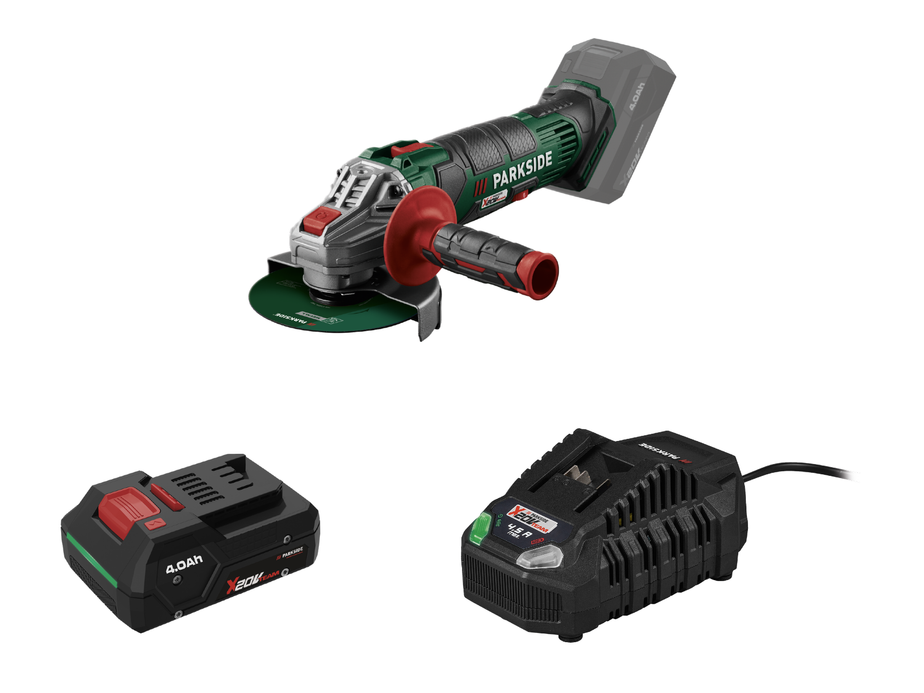 Parkside® Aku úhlová bruska Pwsa 20-Li G4, Smart 4 Ah