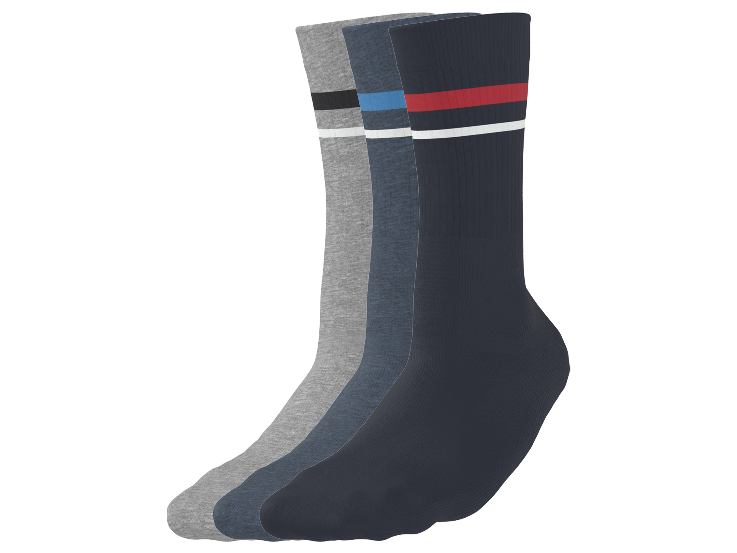 esmara Men Pánské ponožky, 3 páry (šedá/černá/modrá, 43-46)