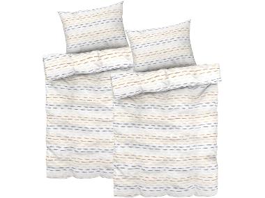 Sada saténového ložního povlečení, 140 x 200 cm, 70 x 90 cm, linie, 2dílná