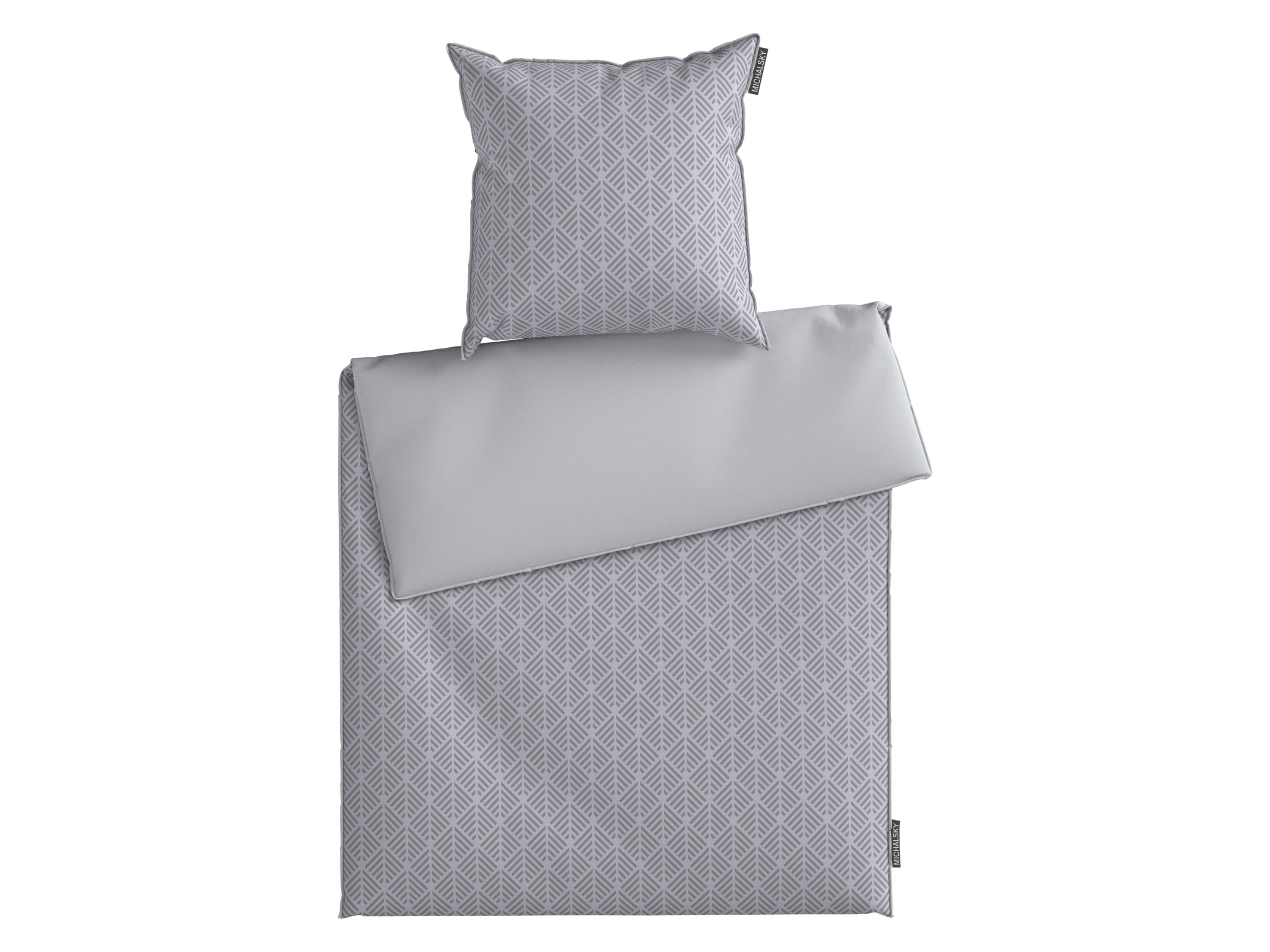 Michalsky Saténové ložní povlečení, 140 x 200 cm, 70 x 90 cm (šedá)