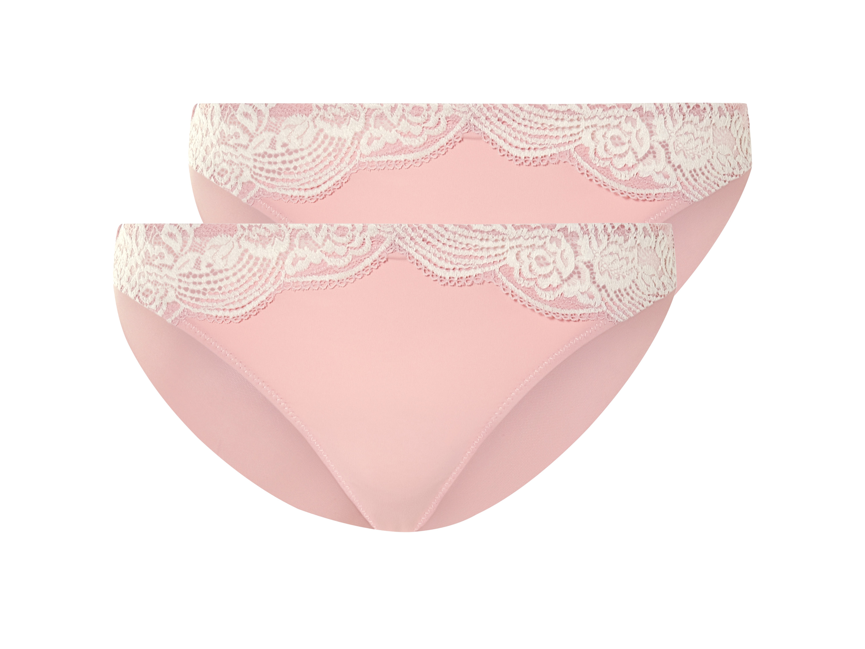 esmara® Dámské kalhotky s krajkou, 2 kusy (světle růžová, M(40/42))