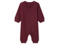 Tmavě červený overal pro miminko se zapínáním na knoflíky.