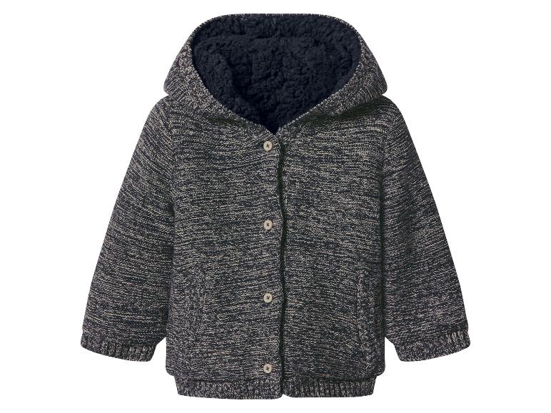 Dětská pletená bunda s podšitou kapucí a knoflíky