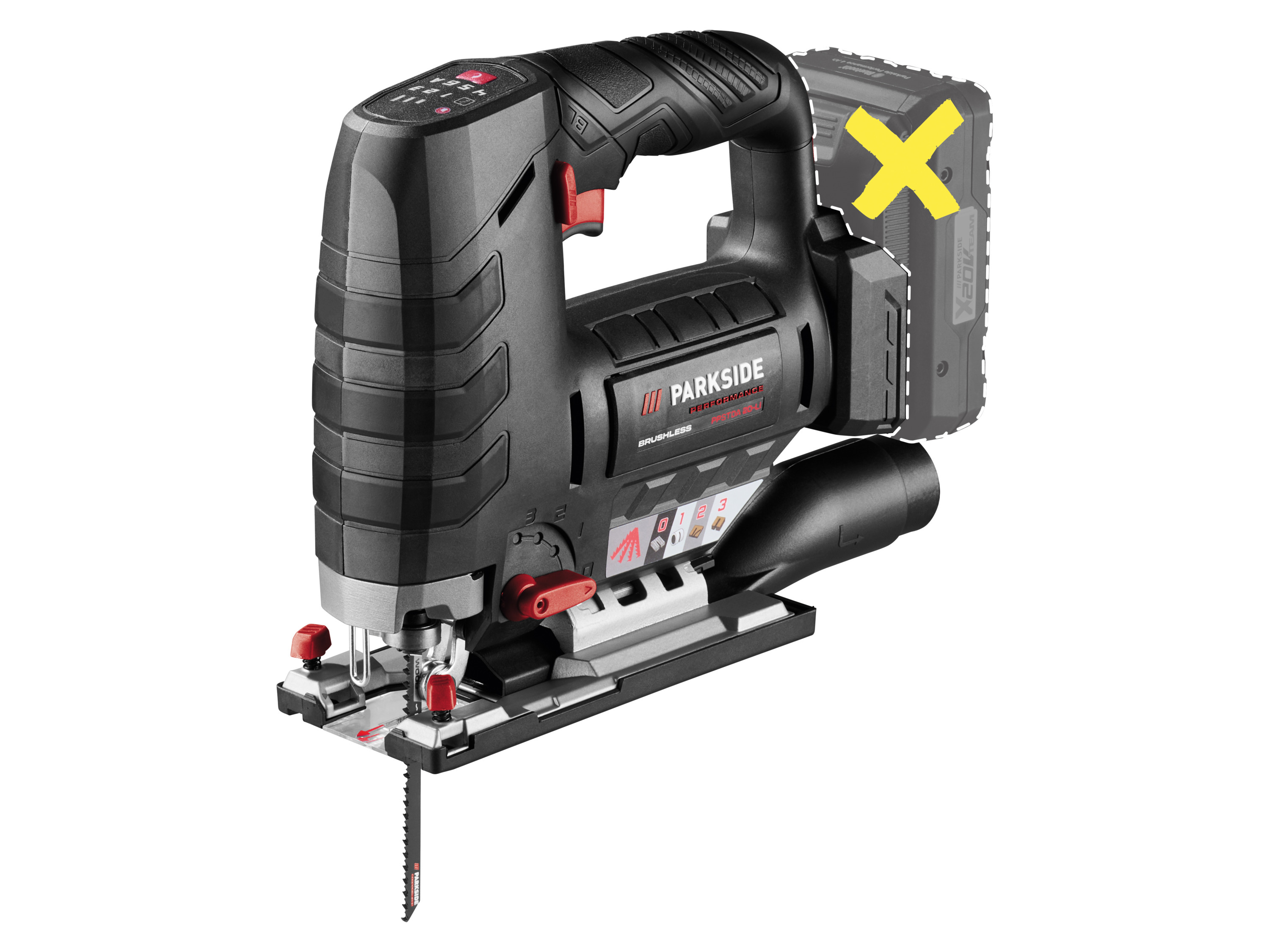 Parkside Performance® Aku přímočará pila Ppstda 20-Li B2 – bez akumulátoru a nabíječky