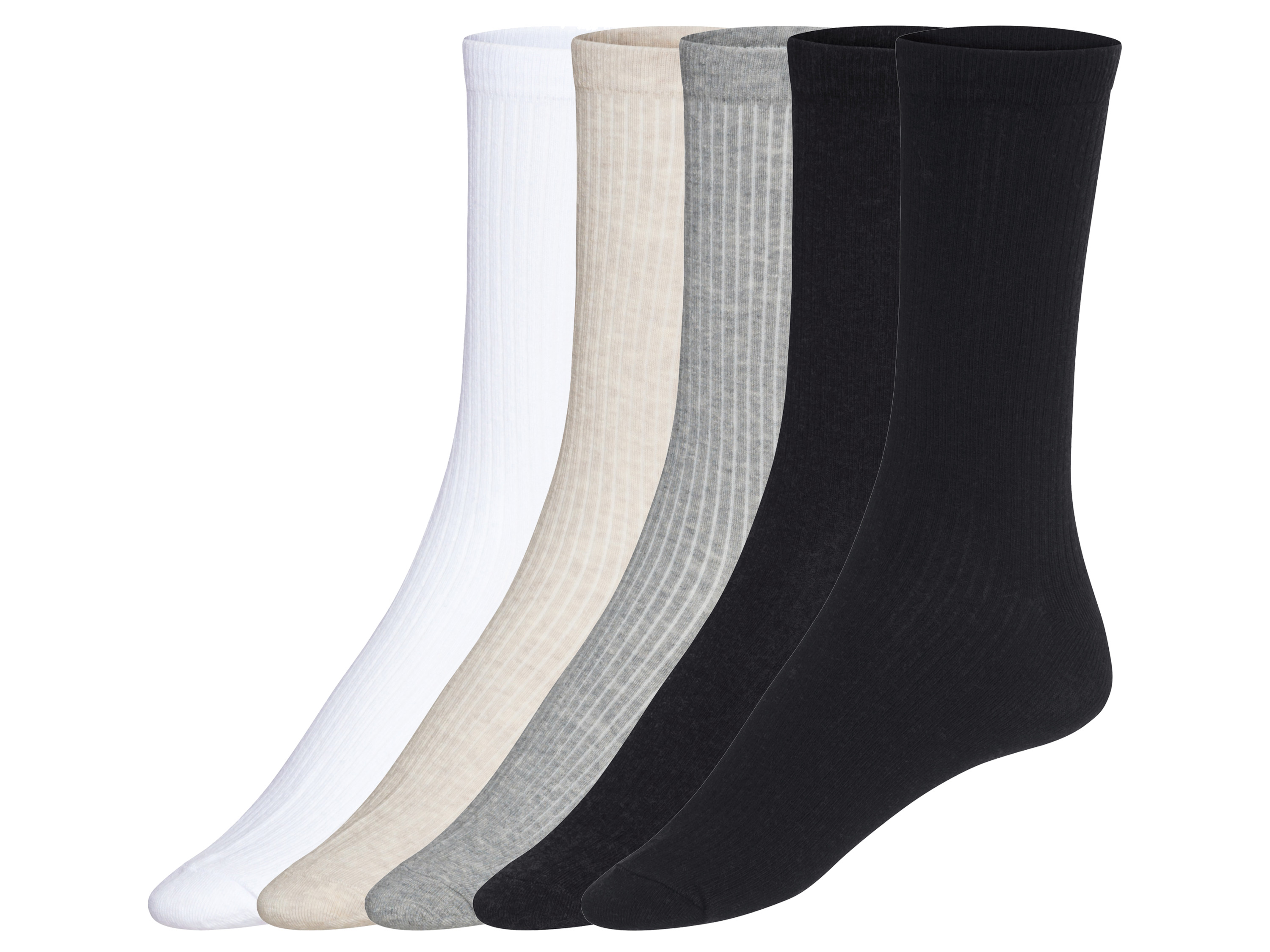 Livergy® Pánské ponožky s BIO bavlnou, 5 párů (bílá / tmavě šedá / šedá / černá, 39-42)