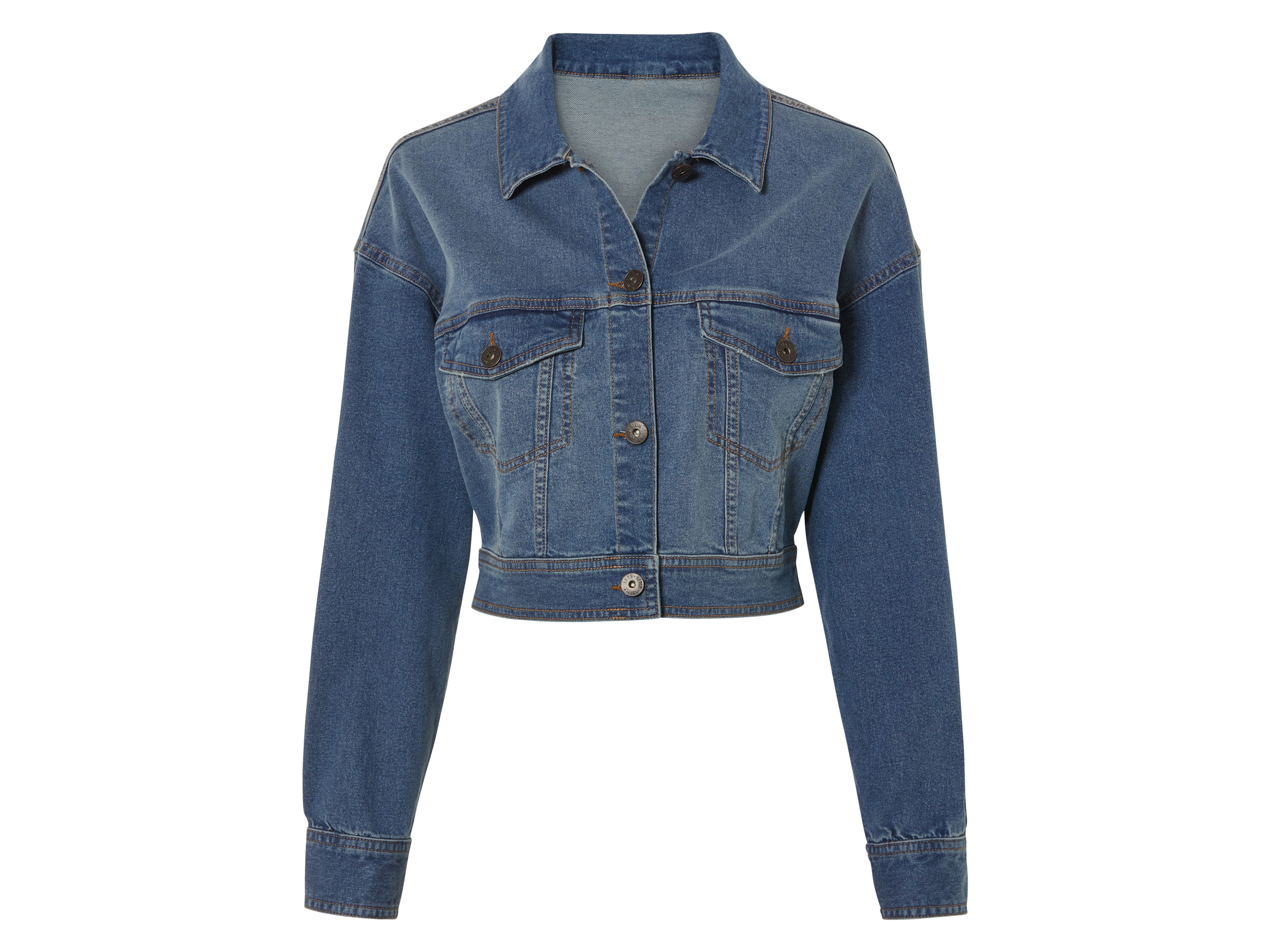 esmara® Dámská džínová bunda s BIO bavlnou (tmavě modrá, 42)