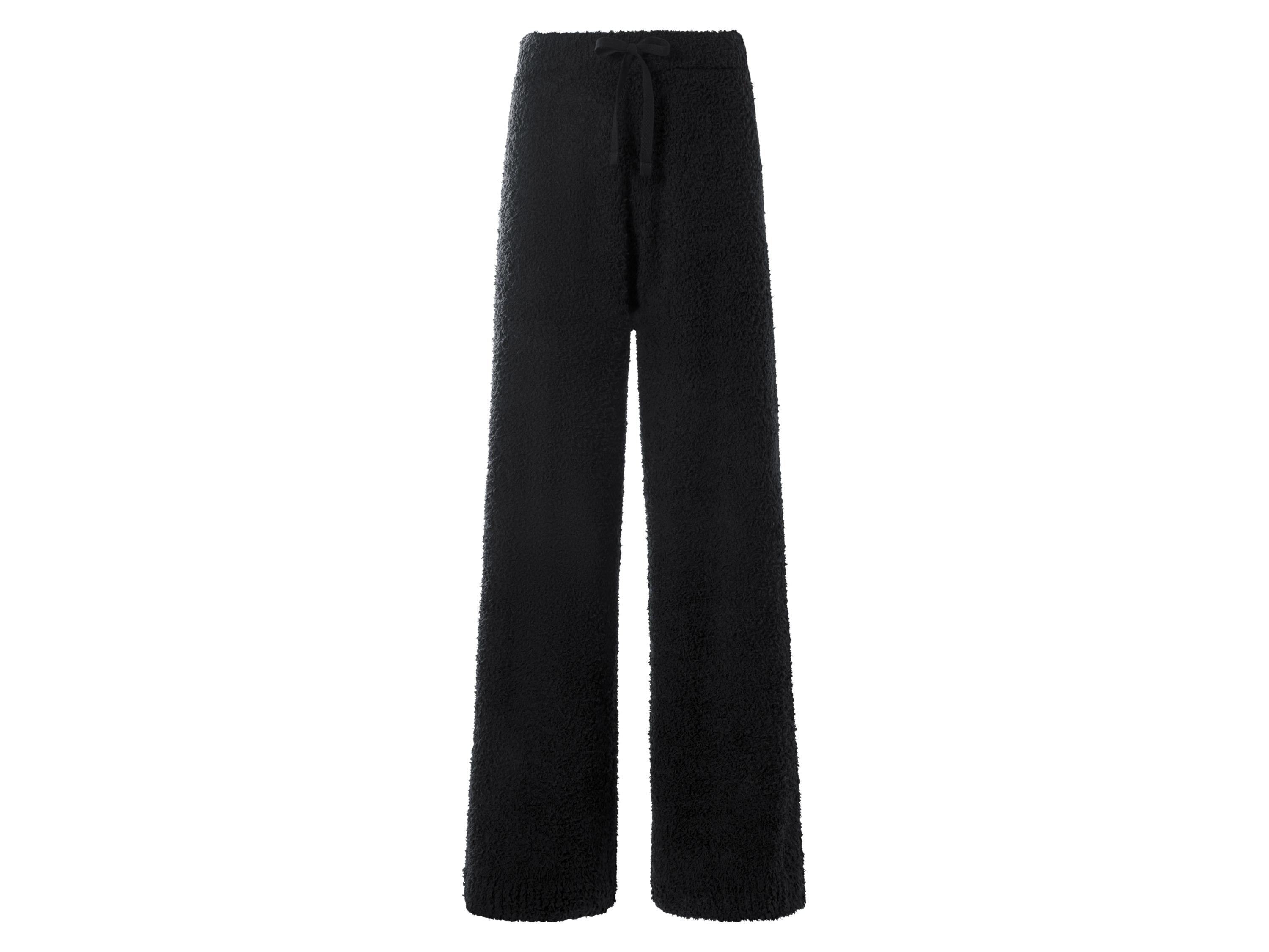 Esmara® Dámské plyšové kalhoty "Wide Leg" (černá, S(36/38))