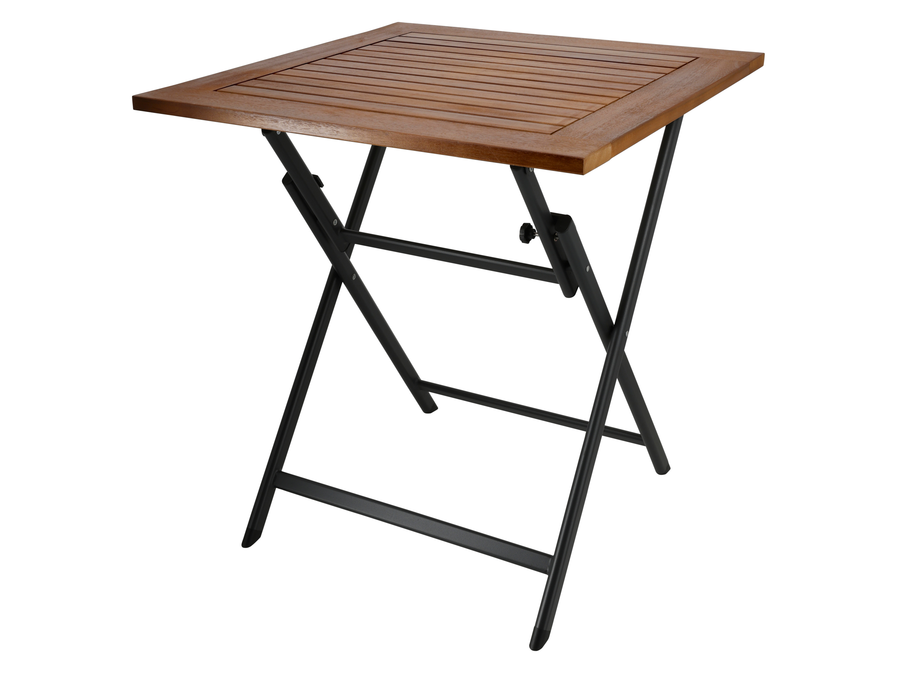 Livarno® Hliníkový skládací stůl Valencia, 70 x 70 cm, hnědá