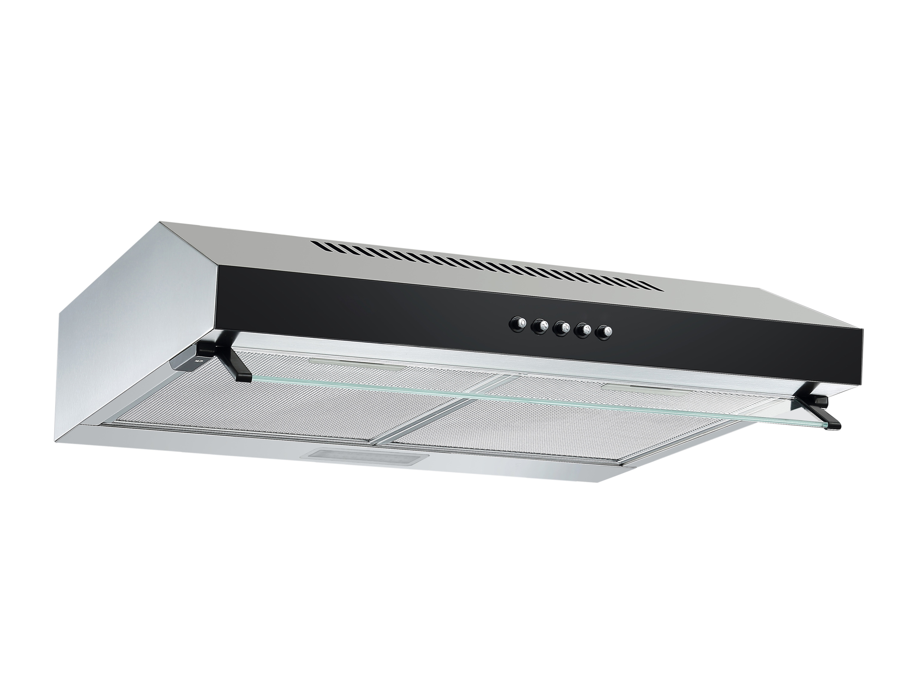 Respekta Podstavná digestoř se skleněným štítem (Šířka: 60 cm, stříbrná/černá)