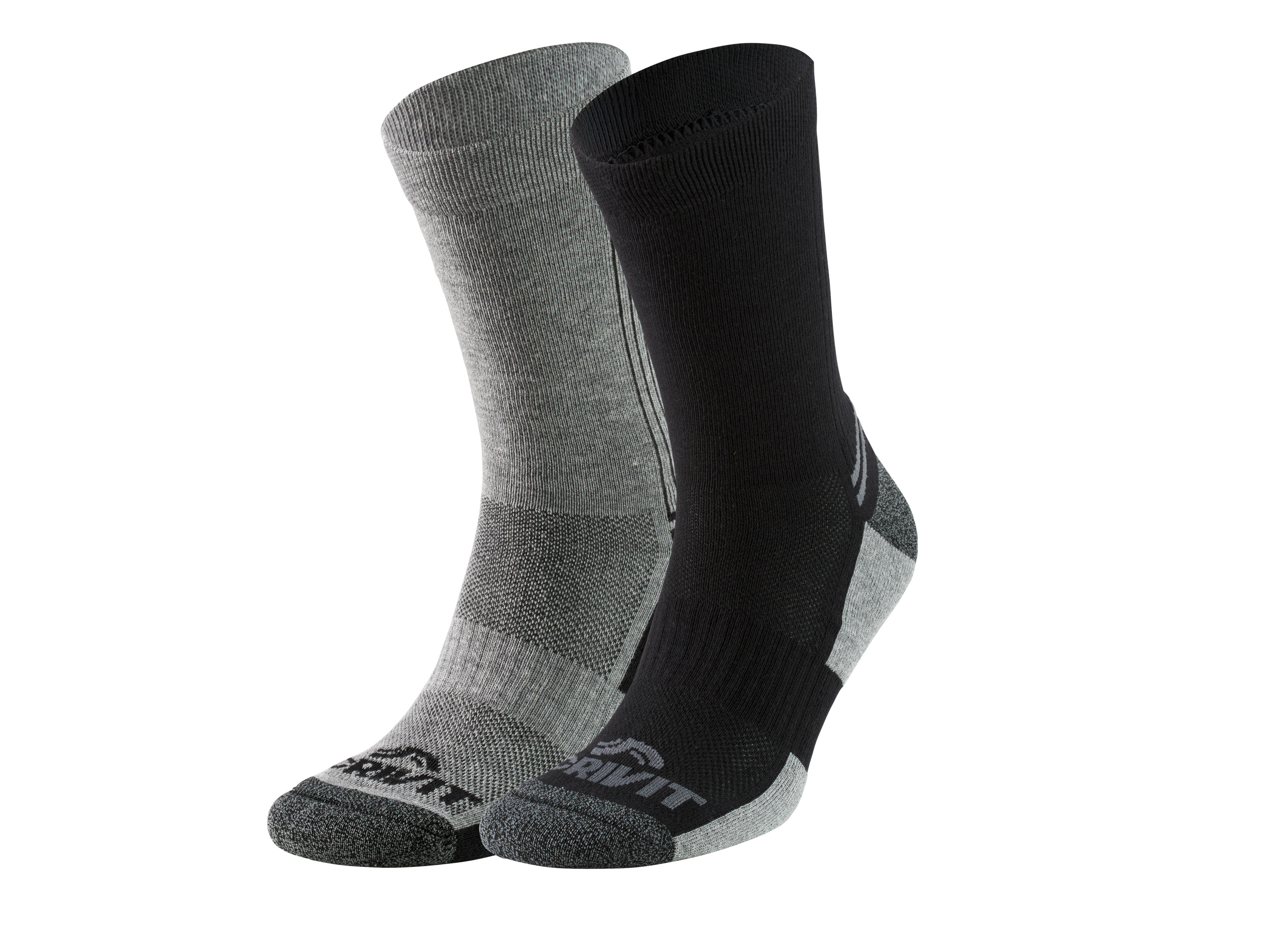 Crivit Pánské funkční ponožky s BIO bavlnou, 2 páry (šedá/černá, 43/44)