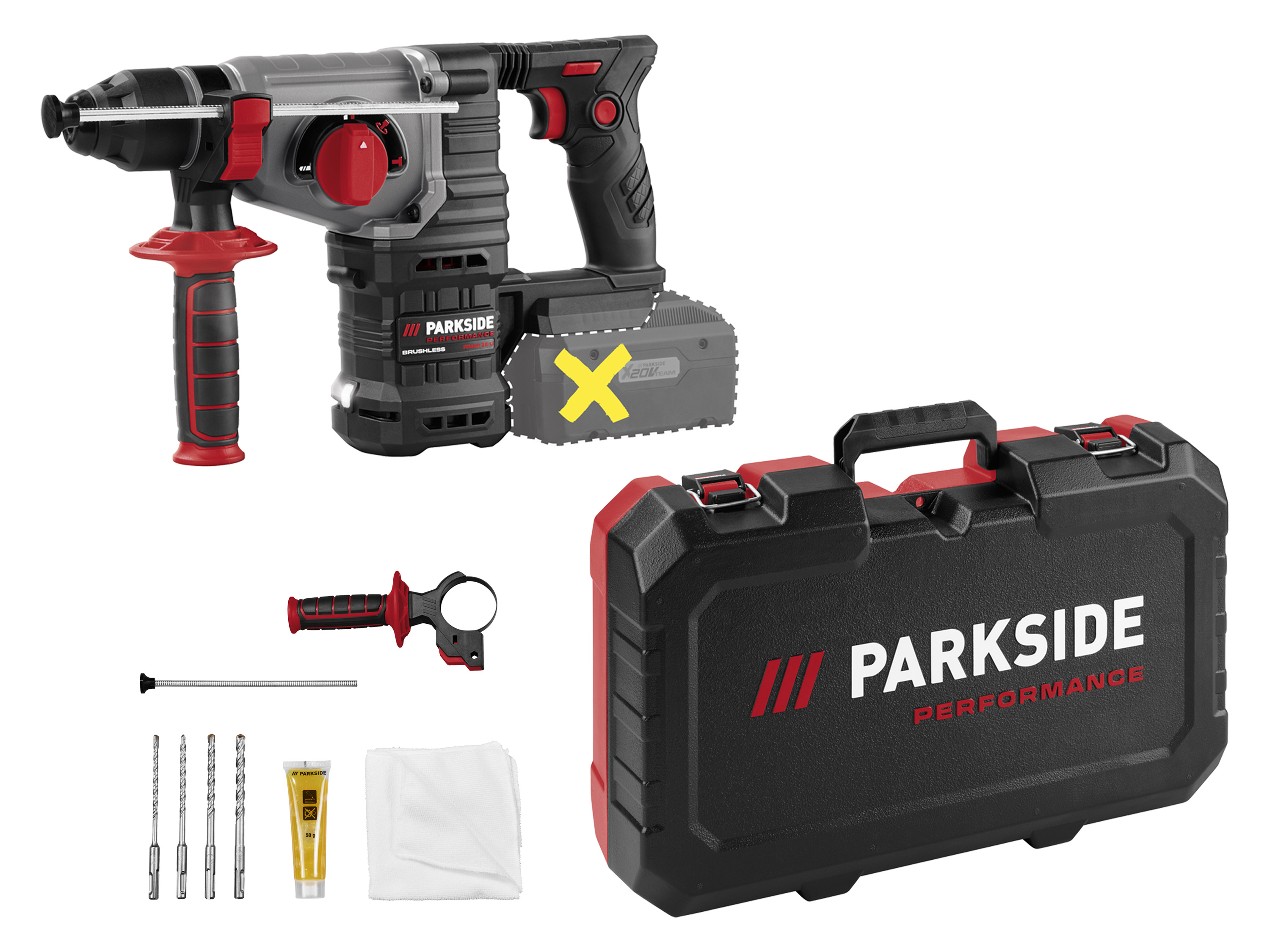 Parkside Performance® Aku kombinované kladivo Ppakh 20-Li A1 – bez akumulátoru a nabíječky