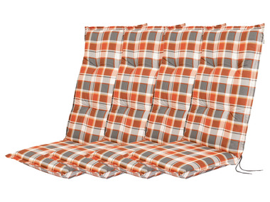 LIVARNO home Sada potahů na židli / křeslo, 120 x 50 x 8 cm, 4dílná, káro/oranžová