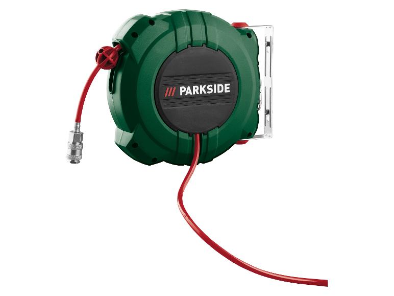 Automatický naviják hadice na stlačený vzduch PARKSIDE s červenou hadicí