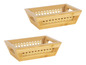 Dva dřevěné koše s pleteným vnitřkem.