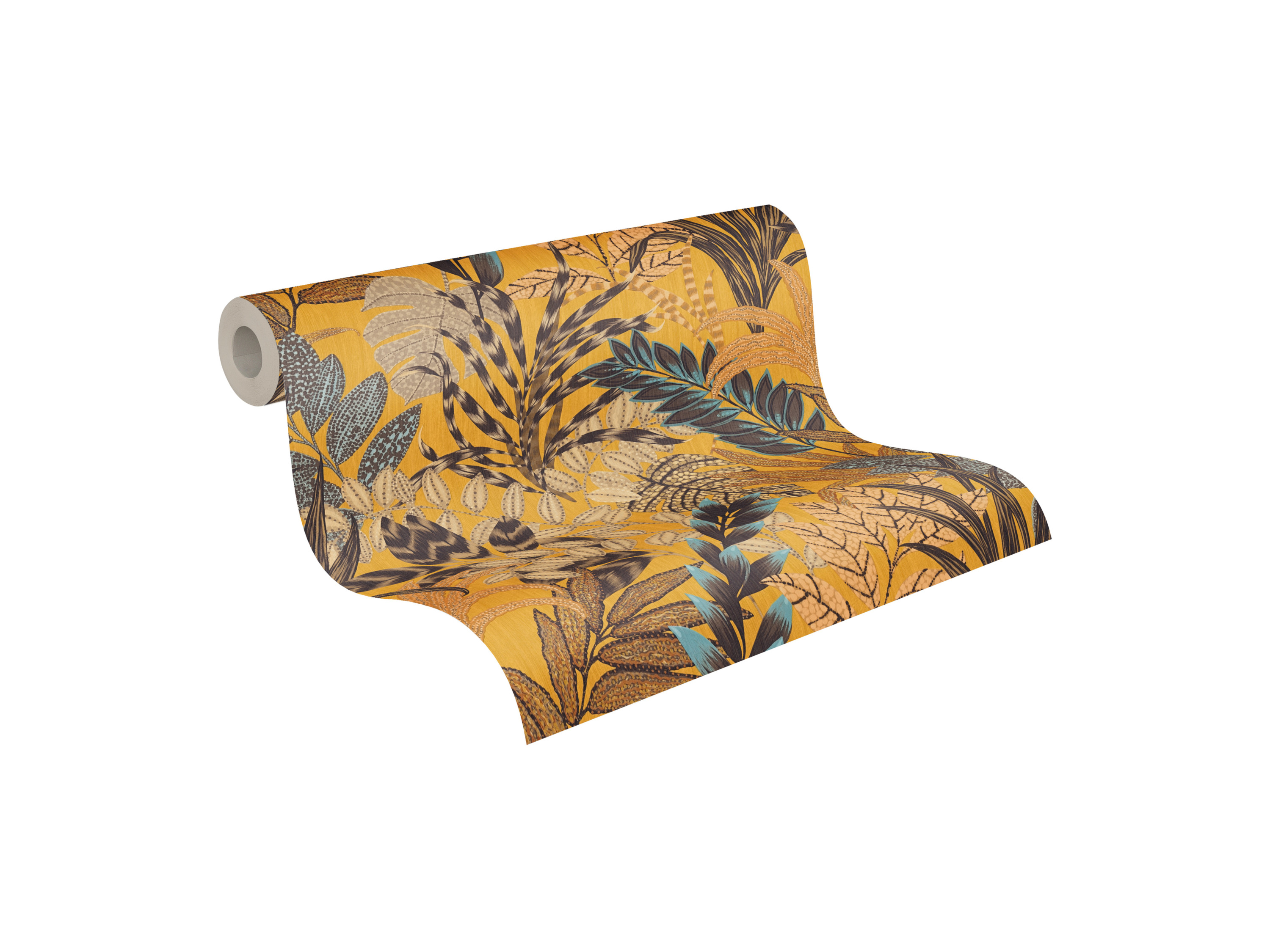 AS Création Vliesová tapeta (Okrově žlutá s černou a béžovou, 10,05 x 0,53 m)