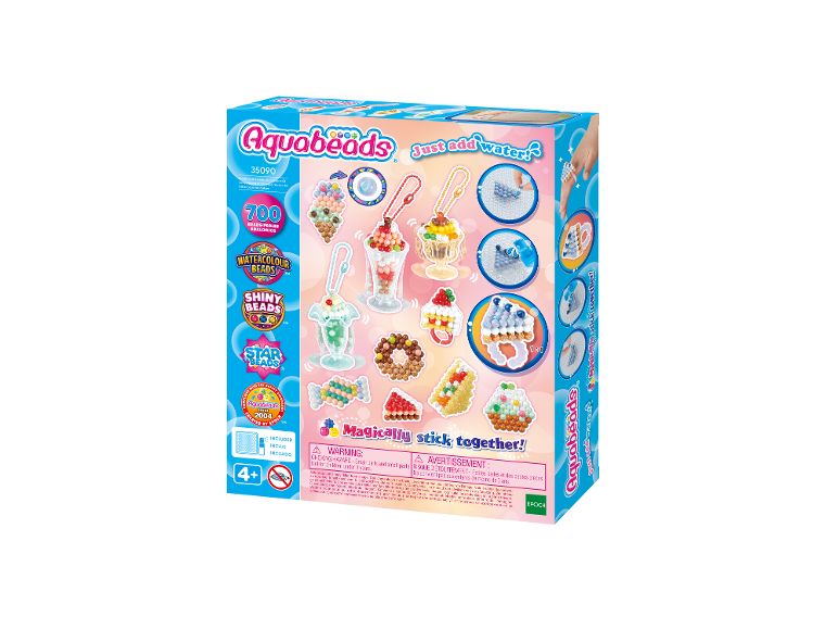 Sada příslušenství Aquabeads Sundaes & Sweets se 700 korálky, pro vytváření dezertů.