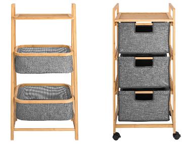 LIVARNO® Regál se 2 koši a policí / Pojízdný regál se 3 přihrádkami
