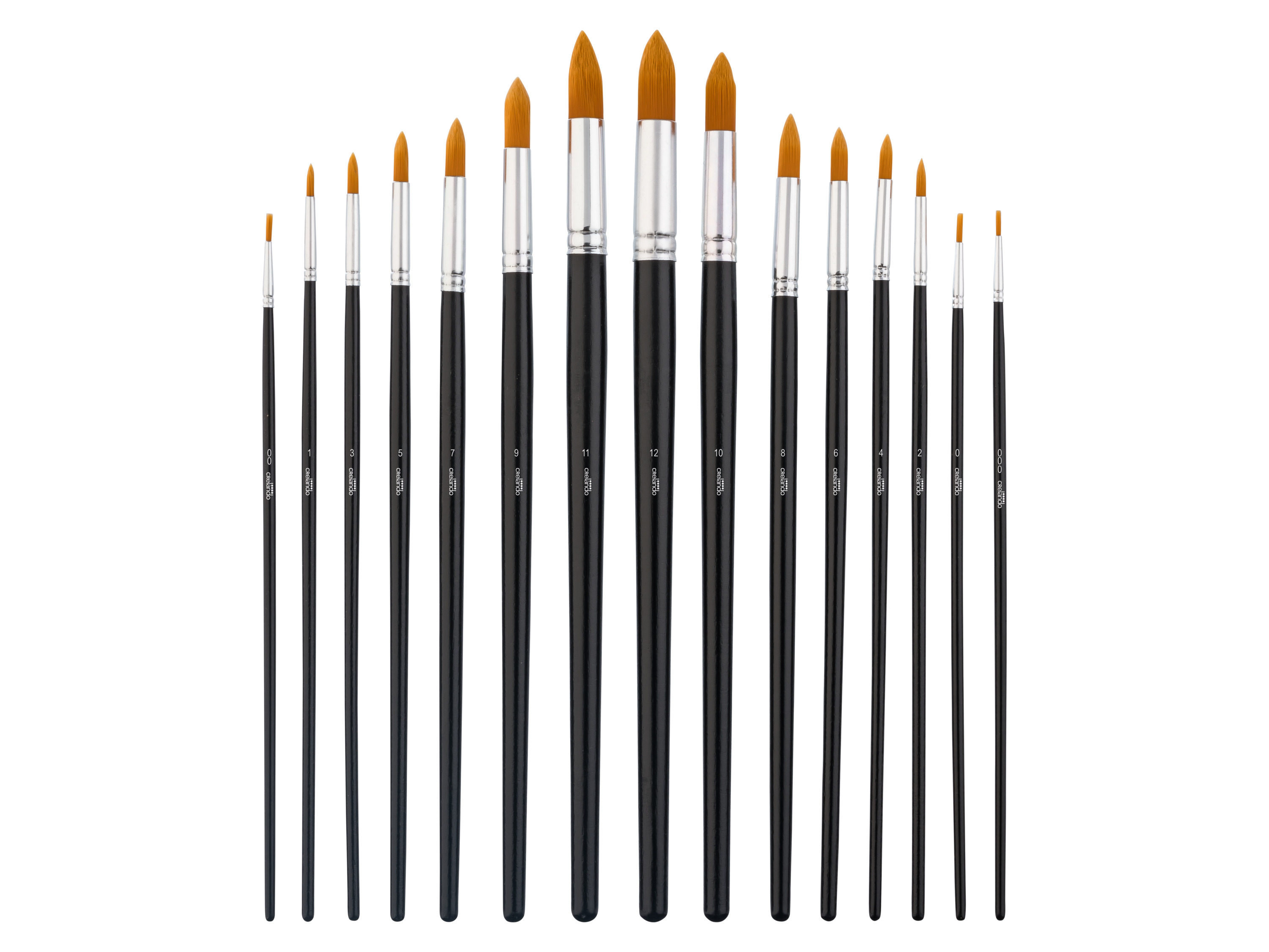 crelando® Sada štětců (kulaté štětce, 15dílná sada)