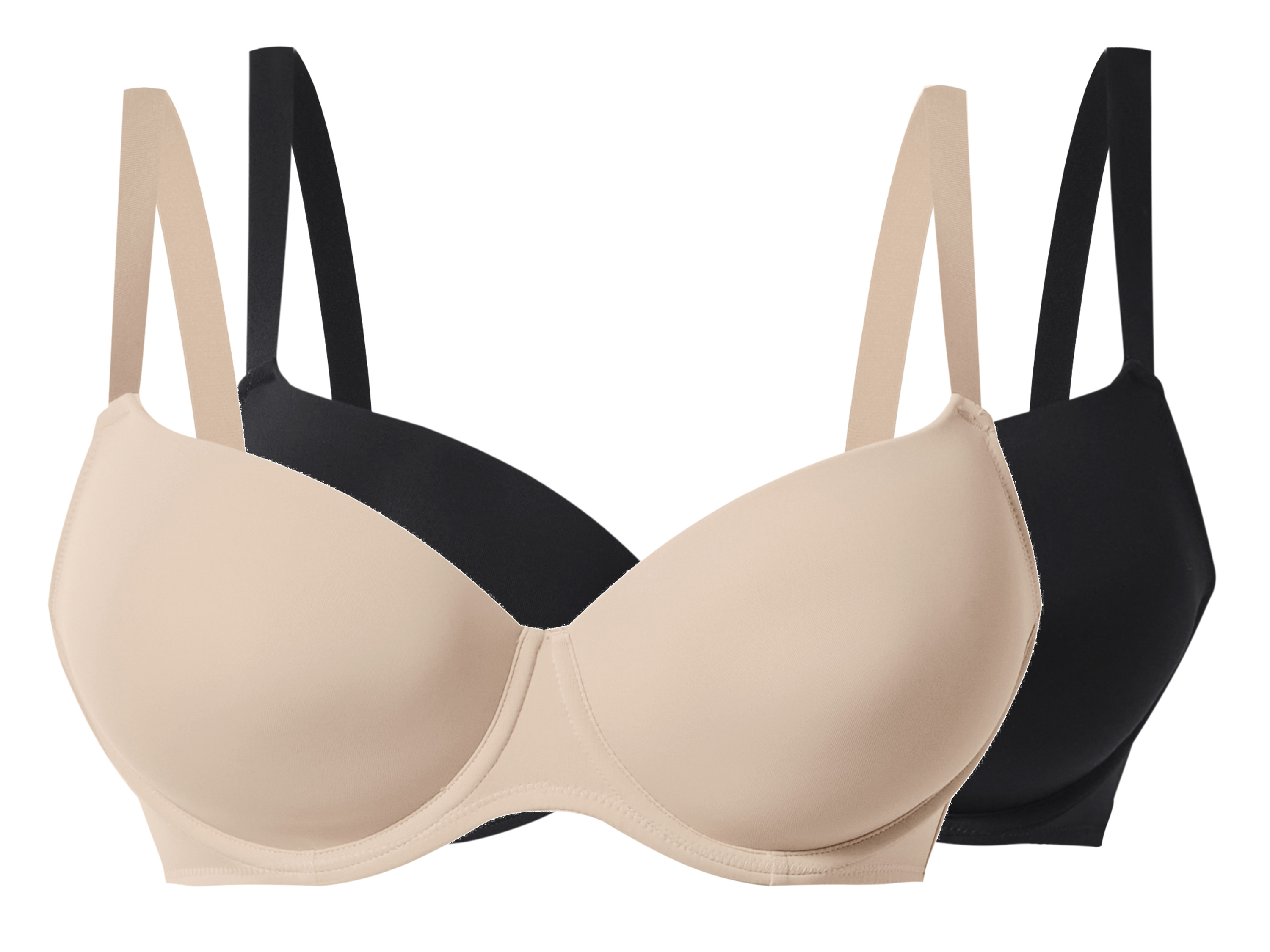 esmara® Dámská podprsenka Xxl, 2 kusy (černá/béžová, 85D)