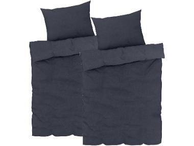 Sada ložního povlečení, 140 x 200 cm, 70 x 90 cm, černá/modrá, 2dílná
