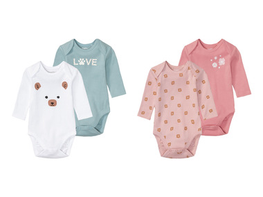 lupilu® Dětské body s dlouhými rukávy BIO, 2 kusy