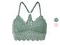 Zelená krajková bralette podprsenka.