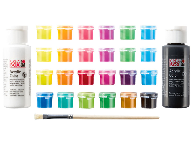 Marabu CREABOX Sada akrylových barev Mini, 27dílná (neonová)