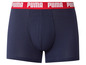 Modré boxerky Puma s červeným pruhem.