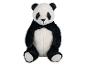 Černobílá plyšová hračka panda, sedící.