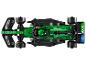 Závodní auto LEGO Aston Martin Aramco Cognizant Formule 1, zelené a černé, pohled shora.