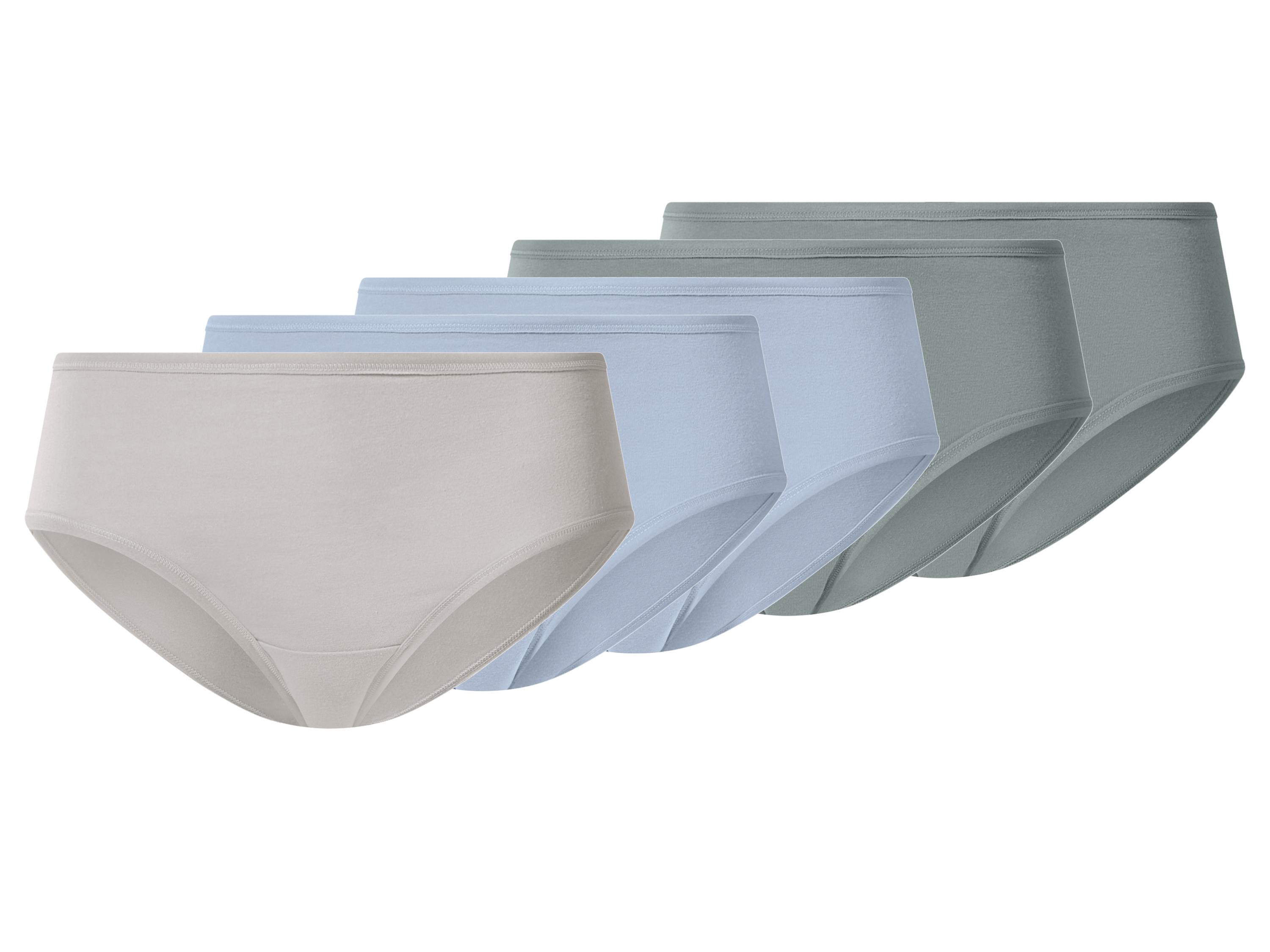 esmara® Dámské kalhotky Hipster, 5 kusů (zelená/modrá/šedá, M(40/42))