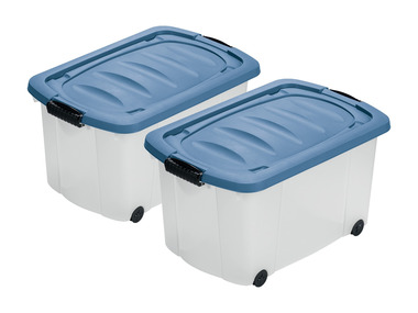 LIVARNO home Sada boxů na kolečkách, 45 l, 2dílná
