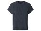 Krátké triko, tmavě modré, žebrovaná struktura.